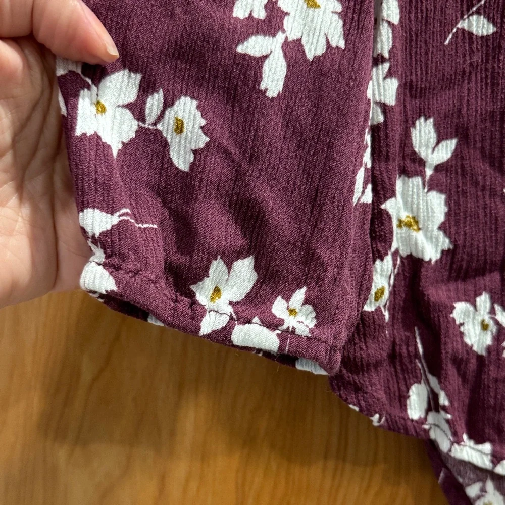Market & Spruce Burgundy Floral Blouse - Picture 3 of 4